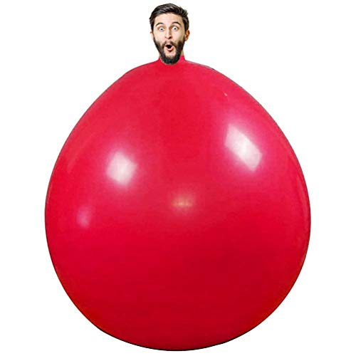 Dan&Dre 72 inch Giant Human Balloon  Round Climbin Balloon Thick Latex Balloon for Baby Shower Garland Wedding Photo Booth Birthday Party Supplies red - Image 1