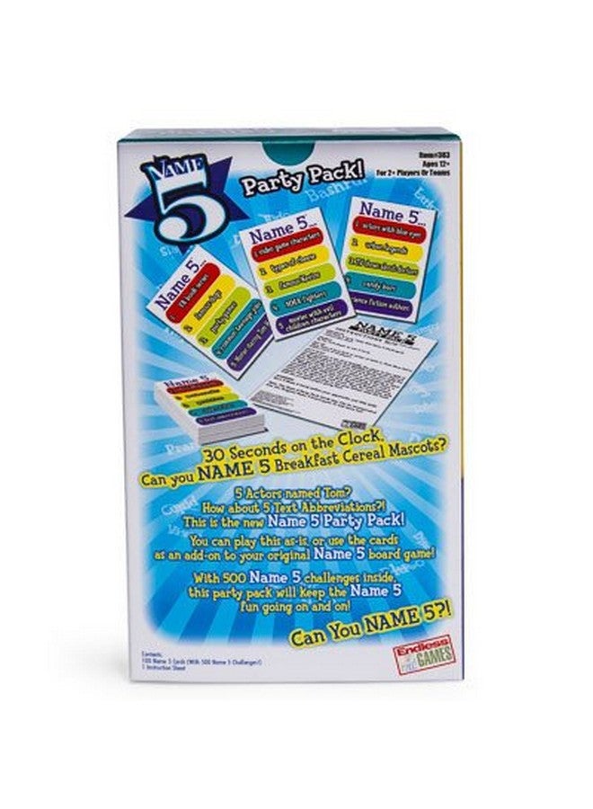 Endless Games Name 5 Card Game - Party Pack - Image 4