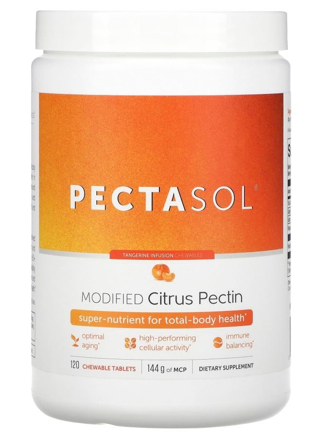 EcoNugenics PectaSol Modified Citris Pectin Tangerine Infusion 120 Chewable Tablets - Image 1