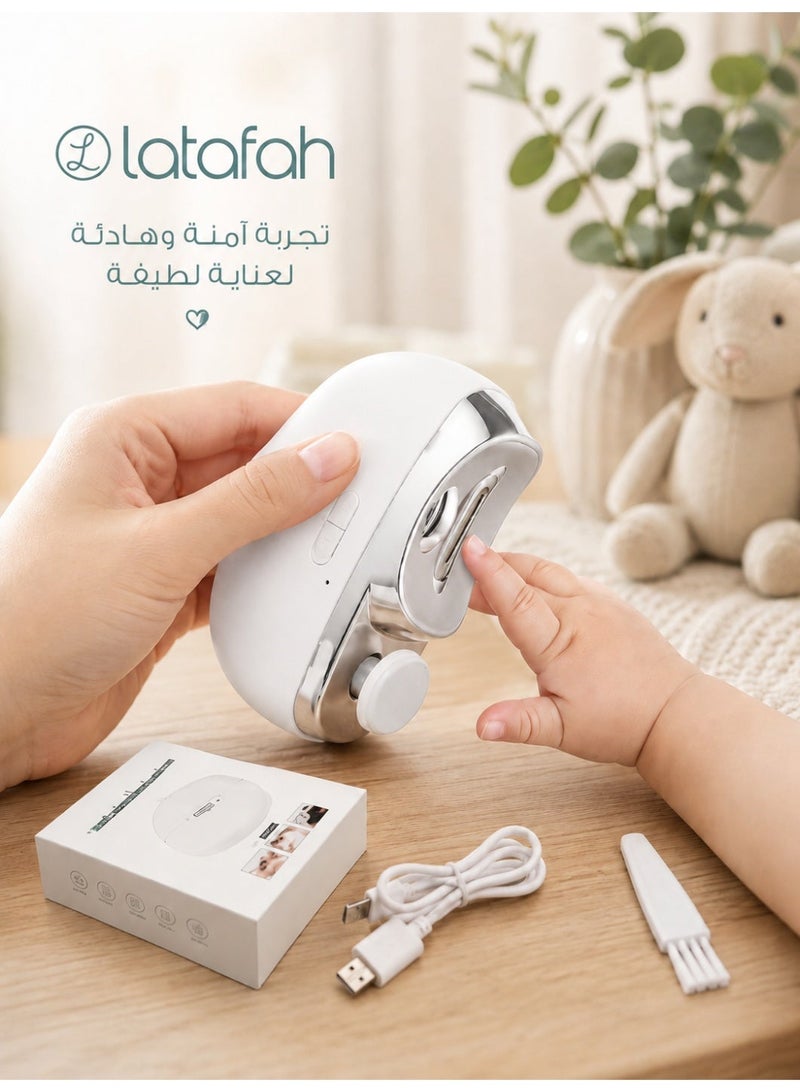 متجر لطافة ماكينة قص وبرد أظافر كهربائية قابلة للشحن ، 2 في 1 ماكينة قص أظافر أوتوماتيكية للتلميع الكهربائي مع أداة تشذيب خفيفة للأظافر مع اضاءة لأدوات العناية بالمسنين والأطفال، ماكينة تشذيب وبرد  أظافر كهربائية - Image 1