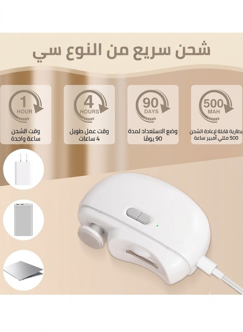 متجر لطافة ماكينة قص وبرد أظافر كهربائية قابلة للشحن ، 2 في 1 ماكينة قص أظافر أوتوماتيكية للتلميع الكهربائي مع أداة تشذيب خفيفة للأظافر مع اضاءة لأدوات العناية بالمسنين والأطفال، ماكينة تشذيب وبرد  أظافر كهربائية - Image 5