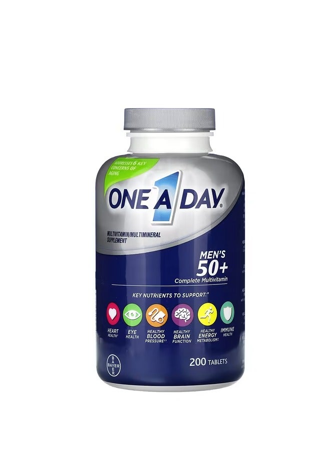 ONE A DAY , Men's 50+, Complete Multivitamin, 200 tablets - Image 1
