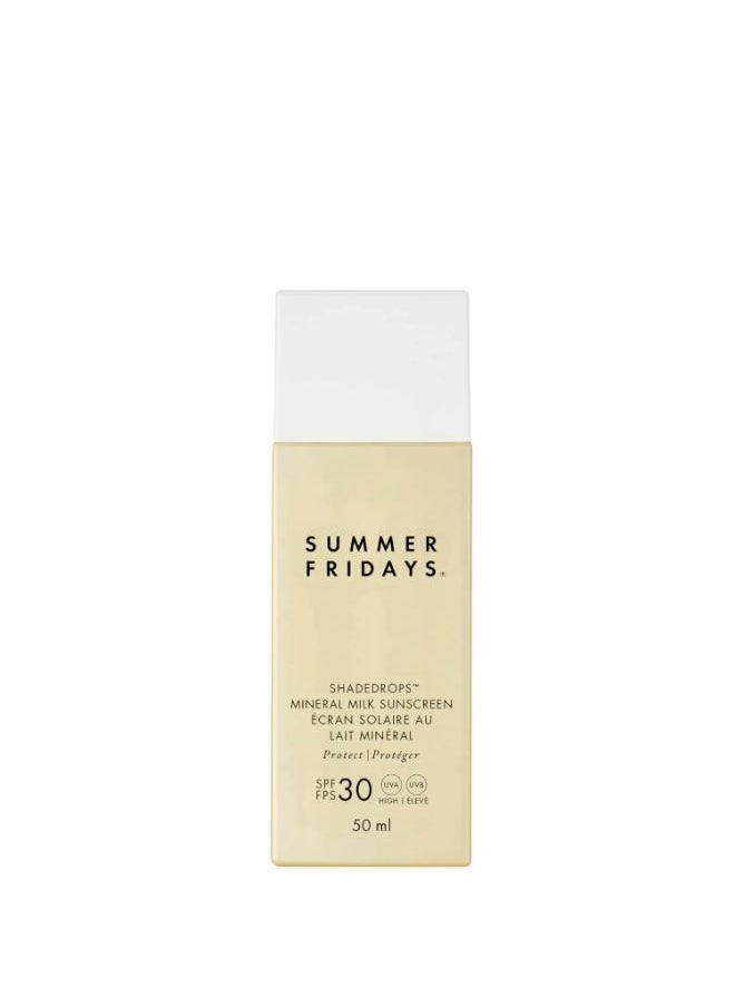 SUMMER FRIDAYS SHADEDROPS BROAD SPECTRUM SPF 30 MINERAL MILK SUNSCREEN 50ML 