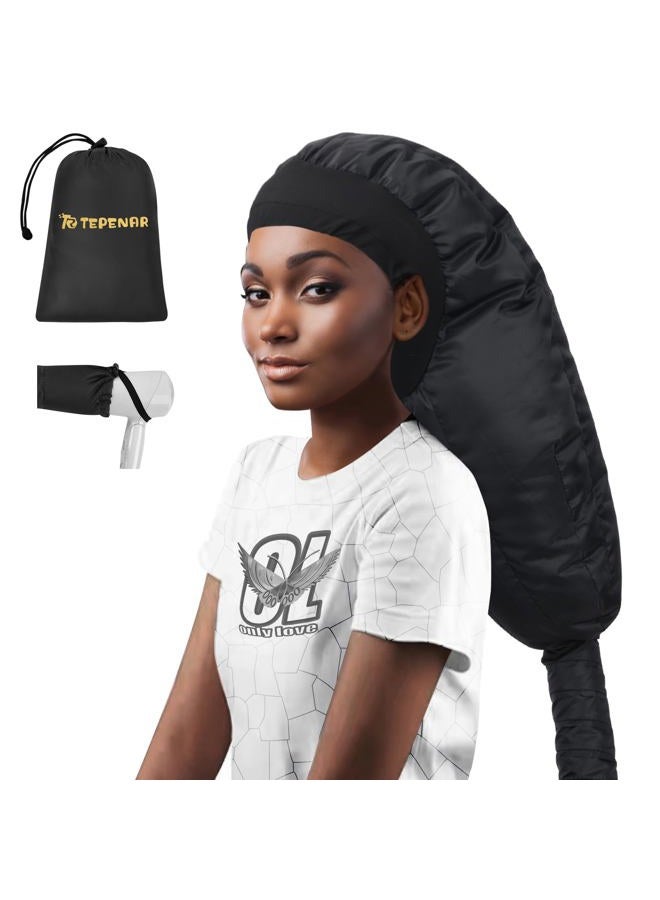 TEPENAR Bonnet Hair Dryer Attachment: Upgraded Extra Large Hooded Hair Dryer Adjustable Soft Blow Dryer Caps - Easy to Use for Natural Curly Textured Hair Care Styling Fast Drying - Image 1