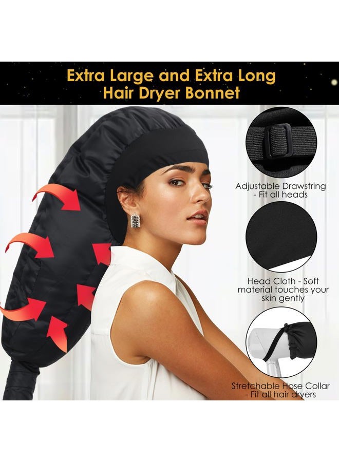 TEPENAR Bonnet Hair Dryer Attachment: Upgraded Extra Large Hooded Hair Dryer Adjustable Soft Blow Dryer Caps - Easy to Use for Natural Curly Textured Hair Care Styling Fast Drying - Image 2
