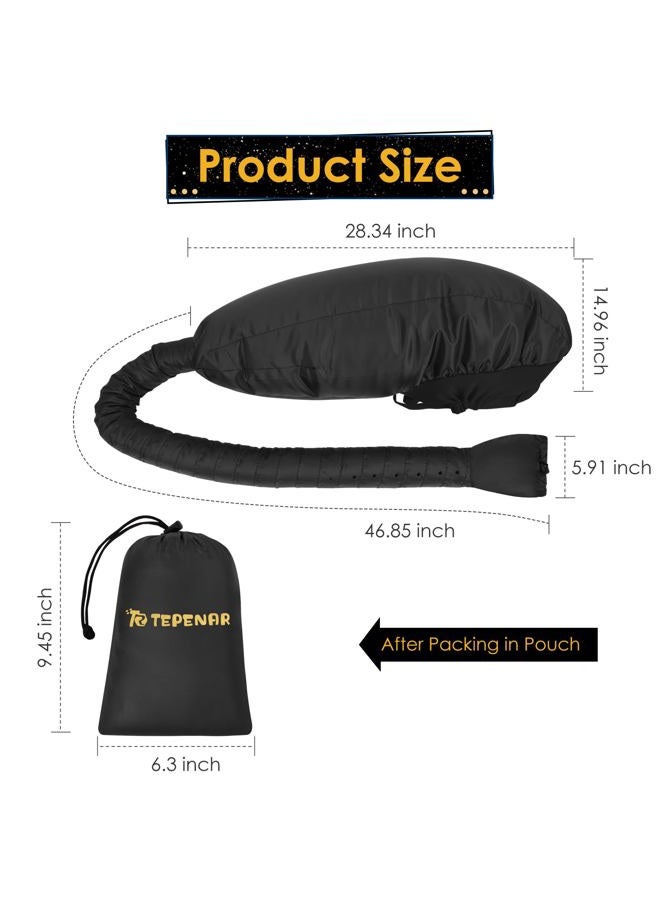 TEPENAR Bonnet Hair Dryer Attachment: Upgraded Extra Large Hooded Hair Dryer Adjustable Soft Blow Dryer Caps - Easy to Use for Natural Curly Textured Hair Care Styling Fast Drying - Image 3