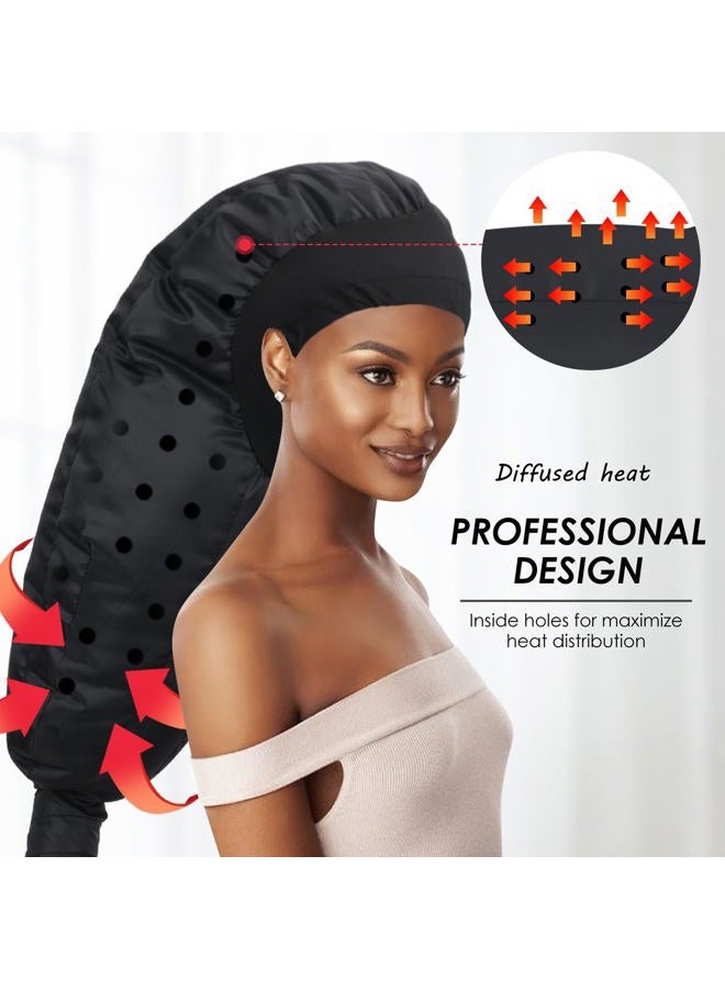 TEPENAR Bonnet Hair Dryer Attachment: Upgraded Extra Large Hooded Hair Dryer Adjustable Soft Blow Dryer Caps - Easy to Use for Natural Curly Textured Hair Care Styling Fast Drying - Image 4