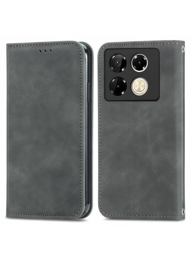 Zaboon Case For Infinix Note 40 Pro 4G Retro Skin Feel Magnetic Flip Leather Phone Case - Image 1