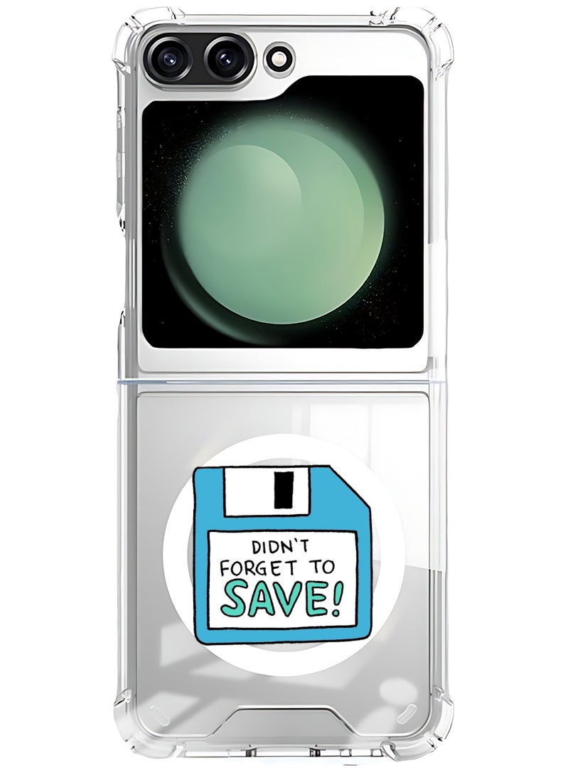 Theodor Magnetic Case for Samsung Galaxy Z Flip 5 Compatible with MagSafe Wireless Charging, Shockproof Phone Bumper Cover Forget to save - Image 1