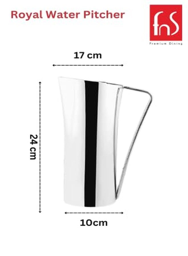 FNS Royal Stainless Steel Water Jug/Pitcher with Lid, 1.20 LTR, Silver, Contemporary & Sleek Design, Durable, Easy to Clean, Ideal for Home & Office Use, 1 Piece - Image 2