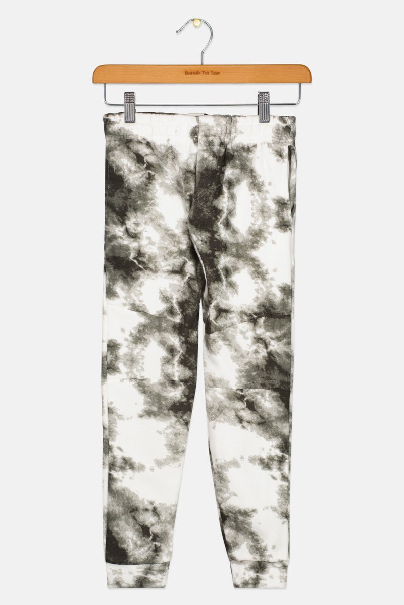 brooklyn Kids Boy Tie Dye Pull On Sweatpants, Black  - Image 1