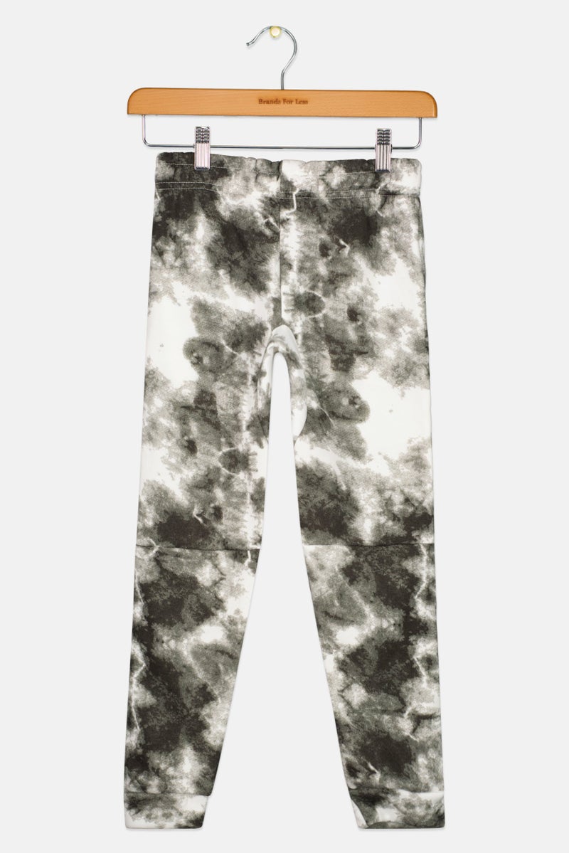 brooklyn Kids Boy Tie Dye Pull On Sweatpants, Black  - Image 2