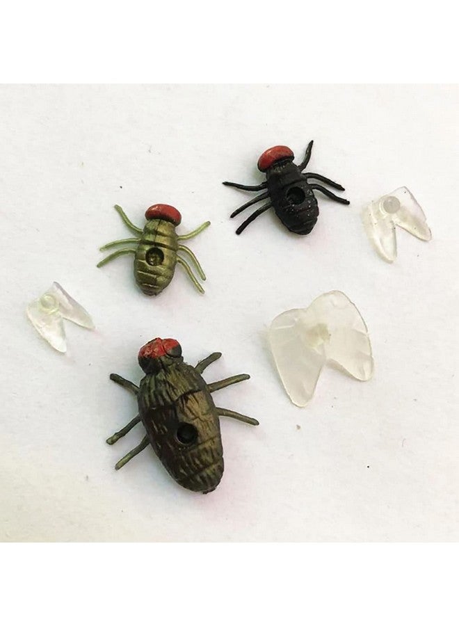 Cooplay 30Pcs Fake Green Fly Flies Bug Plastic Mock Insects Reptile Joke Toys Prank Scary Trick Tricky Brains For Halloween Party - Image 4