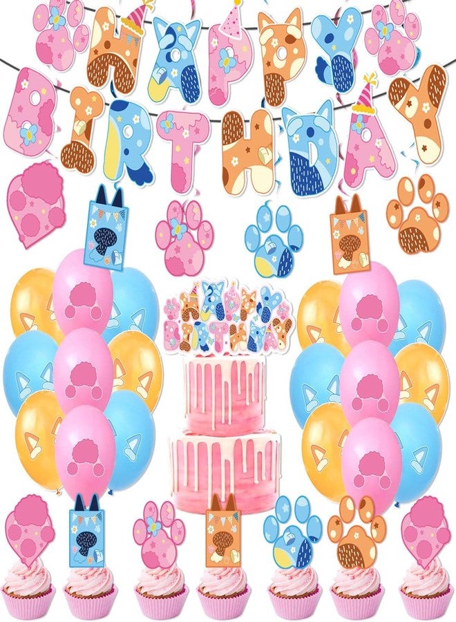 BOBORAT Kids Birthday Party Decoration Set, Pink Blue Orange Animal Theme, 18 Piece Balloon Pack with Banner, Cake Topper, Party Supplies - Image 2