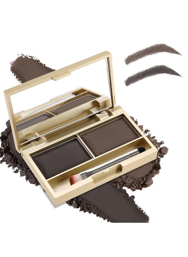 بوبين مجموعة بودرة الحواجب من بوبين، لوحة مكياج حواجب مقاومة للماء بلونين لتحديد وملء الحواجب، بودرة لون الحواجب وشكلها الطبيعي - مع فرشاة مرآة - Image 1