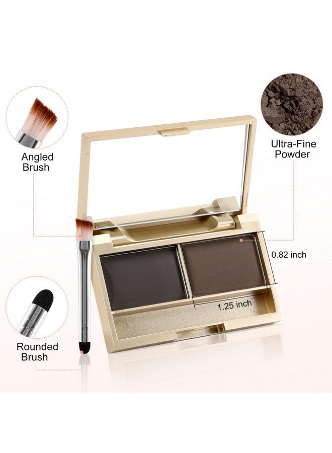 بوبين مجموعة بودرة الحواجب من بوبين، لوحة مكياج حواجب مقاومة للماء بلونين لتحديد وملء الحواجب، بودرة لون الحواجب وشكلها الطبيعي - مع فرشاة مرآة - Image 5