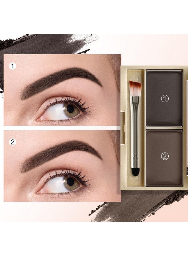 بوبين مجموعة بودرة الحواجب من بوبين، لوحة مكياج حواجب مقاومة للماء بلونين لتحديد وملء الحواجب، بودرة لون الحواجب وشكلها الطبيعي - مع فرشاة مرآة - Image 3