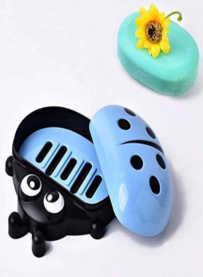 Flywind Soap Holder Travel Soap Container with Lid, Portable Bar Soap Holder, Leakproof Soap Box with Perforations, Soap Dishes for Traveling, Camping, Gym Pack of 1 (Ladybug Blue) - Image 2