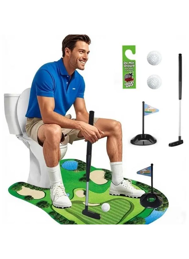 general 6 Piece Luxury Toilet Golf Set Indoor Sports Game Fun Gift For Men - Image 2