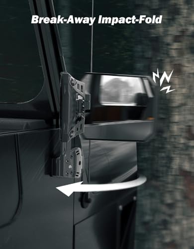 JOYTUTUS Wrangler Side Mirrors Replacement Compatible with 1987-2006 Wrangler YJ TJ, US Flag Pattern Wrangler TJ Side Mirrors, Wider View No Vibrate & Wobble - Image 5