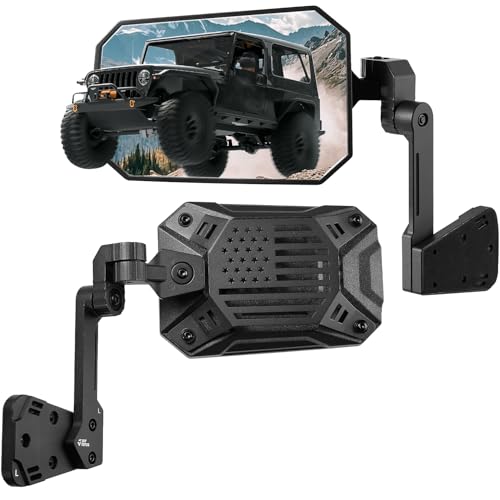 JOYTUTUS Wrangler Side Mirrors Replacement Compatible with 1987-2006 Wrangler YJ TJ, US Flag Pattern Wrangler TJ Side Mirrors, Wider View No Vibrate & Wobble - Image 1
