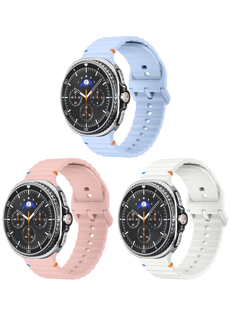 CATANES 3 Packs Silicone Ocean Band for Samsung Galaxy Watch 8 Classic 46mm and Watch 8 40mm 44mm - Sport Band Strap - Image 2