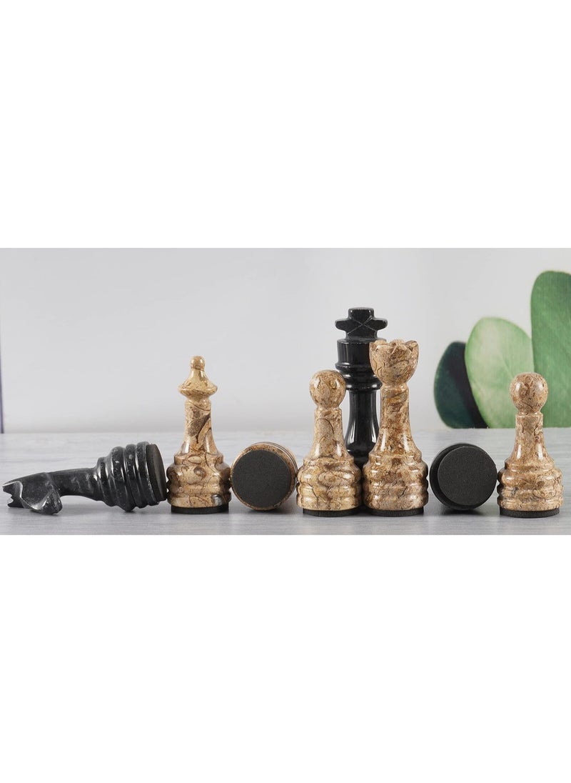 RADICALn - RADIALn Black and Coral Marble Large Chess Figures Total 32 Suitable for 16 to 20 inch chess board - Image 1