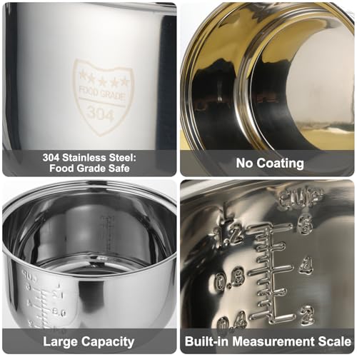 Foxtell 304 Stainless Steel Inner Pot 3.17 QT Rice Cooker Inner Pot Compatible with Zojirushi NS-TSC10 Rice Multi-cooker (5.5 Cups) Rice Cooker Pots Replacement for Kitchen Pressure Cooker Rice Maker - Image 3