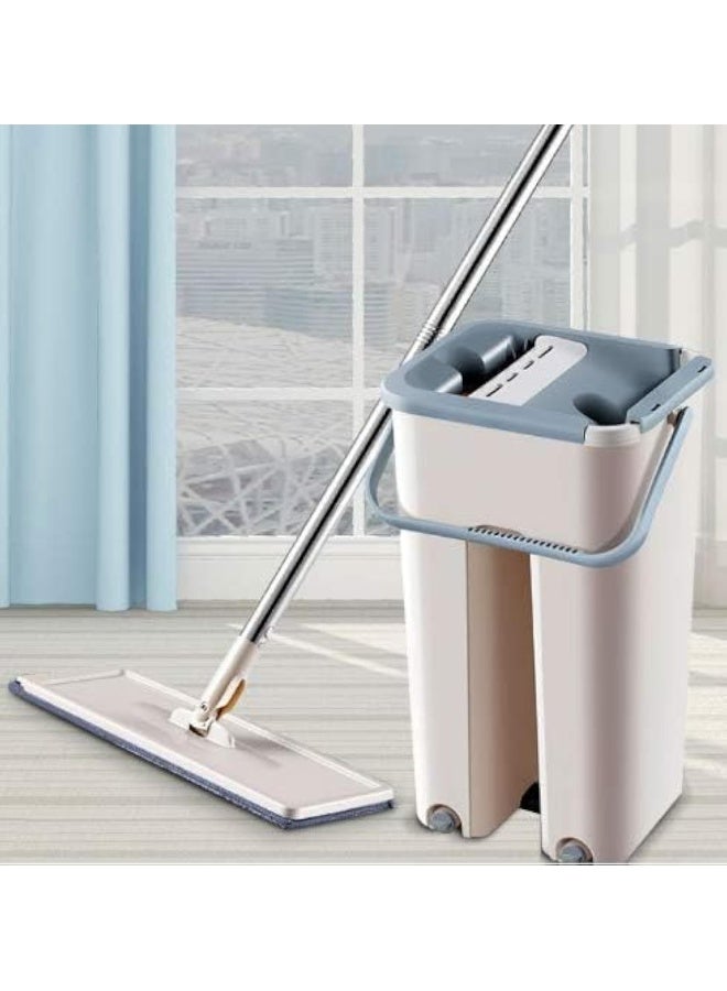 Veecap Creation Smart ABS Flat Mop with 2 Refills Stainless Steel Handle Microfiber Flat Spin Mop System 360° Flexible Head - Image 1