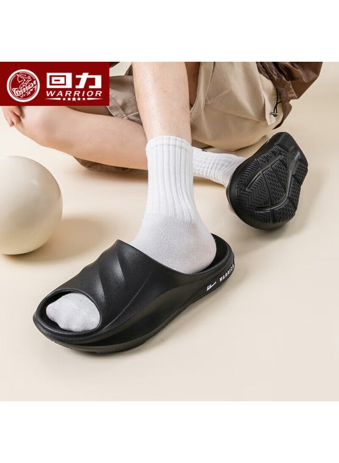 Huili Sports Slippers For Men, Non-slip Eva Home Sandals, Outdoor Wear, Thick-soled Beach Shoes Sdj-0506, Black, Size 44-45