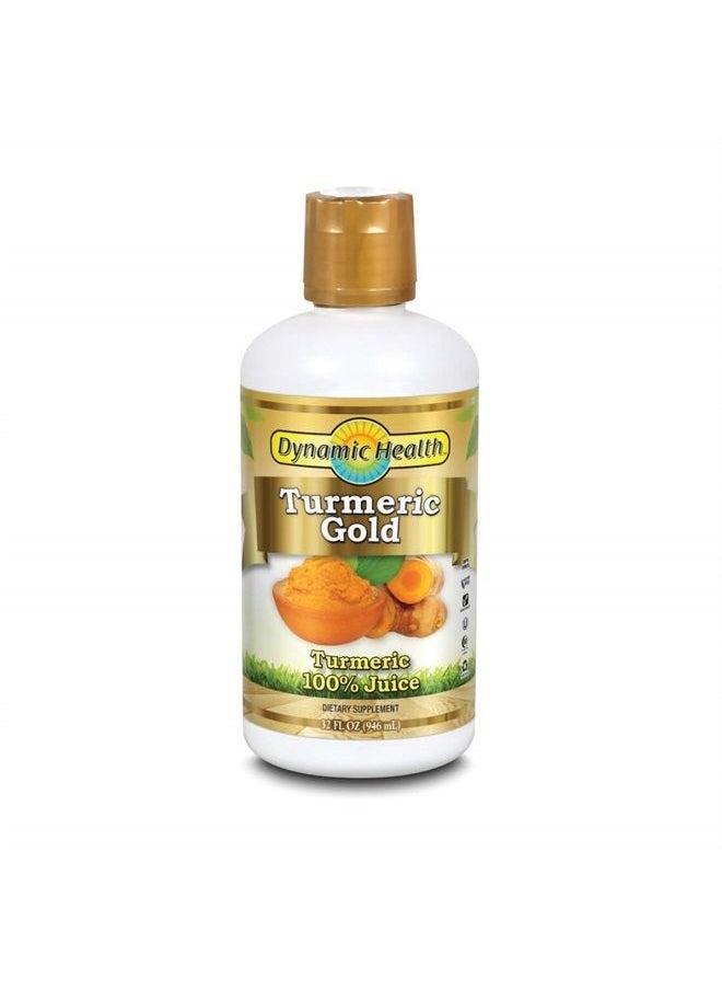 Dynamic Health Turmeric Gold | for Joint Health & Strength | Turmeric 100% Juice | No Gluten & Vegetarian | 32 oz  - Image 1