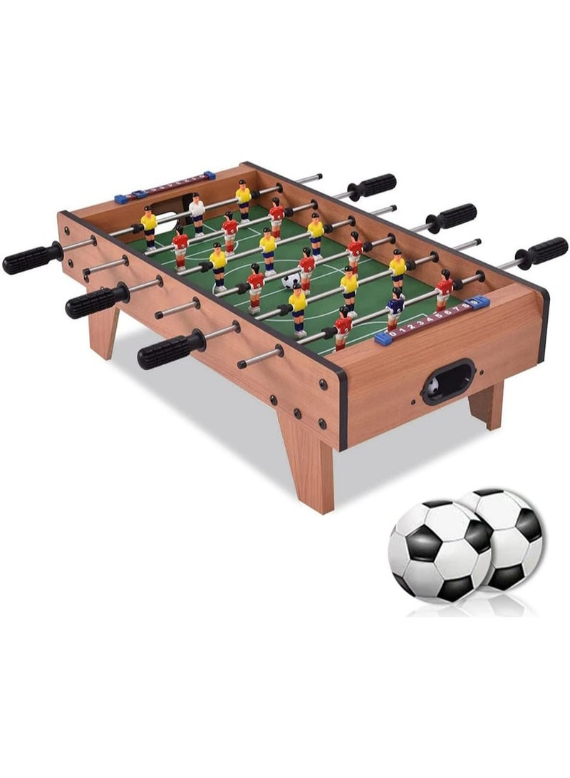 L&E Mini Foosball Table, Portable Football Game Set, Easily Assemble Wooden Soccer Game Table Top with Footballs, Indoor Table Soccer Set for Arcades, Game Room, Bars, Family Night - Image 1