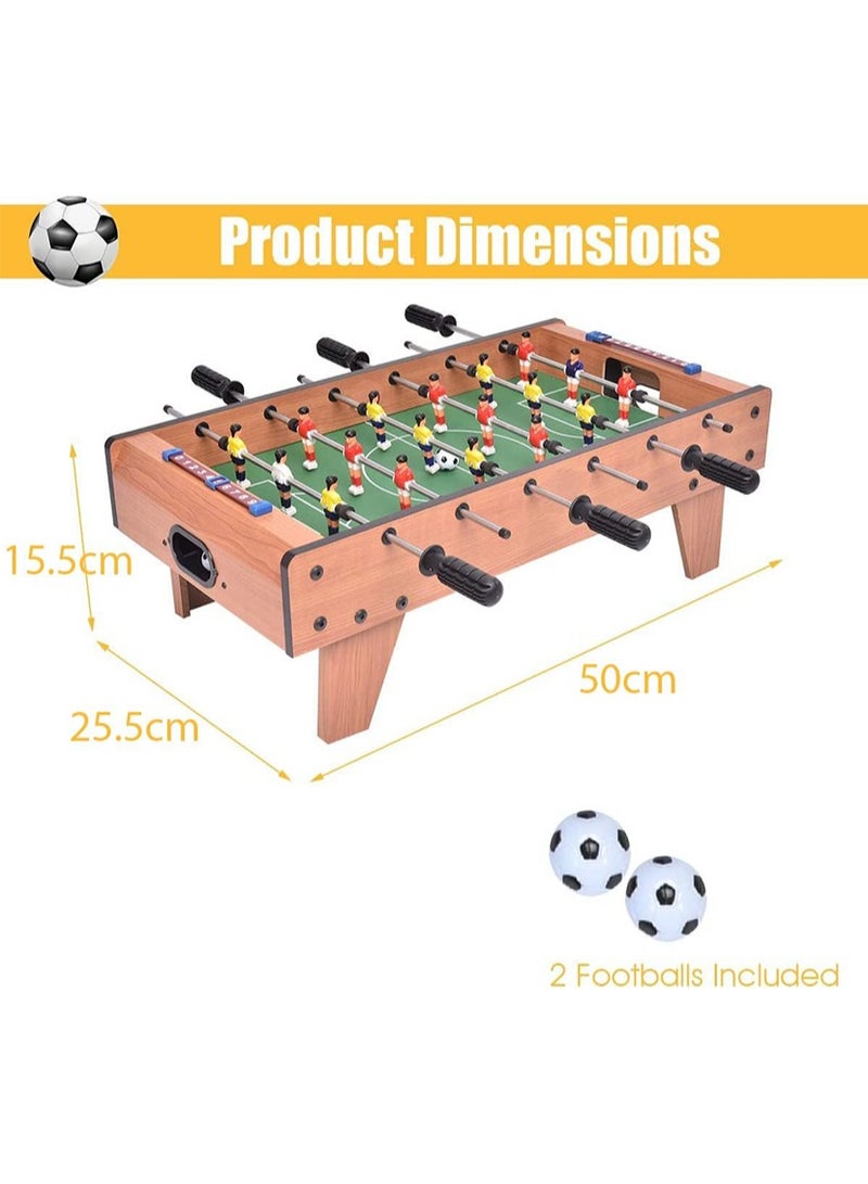 L&E Mini Foosball Table, Portable Football Game Set, Easily Assemble Wooden Soccer Game Table Top with Footballs, Indoor Table Soccer Set for Arcades, Game Room, Bars, Family Night - Image 2