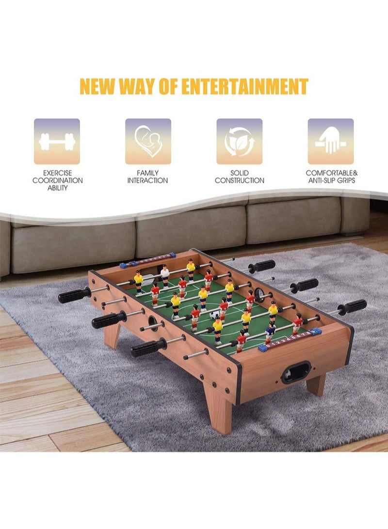 L&E Mini Foosball Table, Portable Football Game Set, Easily Assemble Wooden Soccer Game Table Top with Footballs, Indoor Table Soccer Set for Arcades, Game Room, Bars, Family Night - Image 3