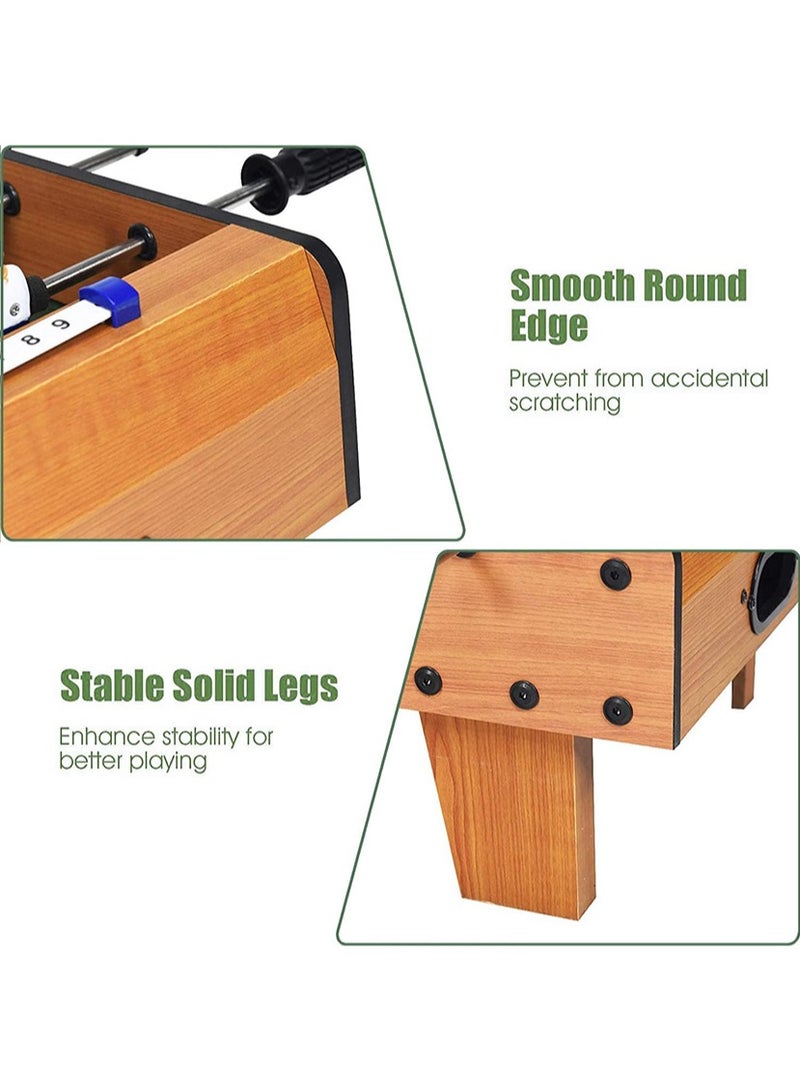 L&E Mini Foosball Table, Portable Football Game Set, Easily Assemble Wooden Soccer Game Table Top with Footballs, Indoor Table Soccer Set for Arcades, Game Room, Bars, Family Night - Image 4
