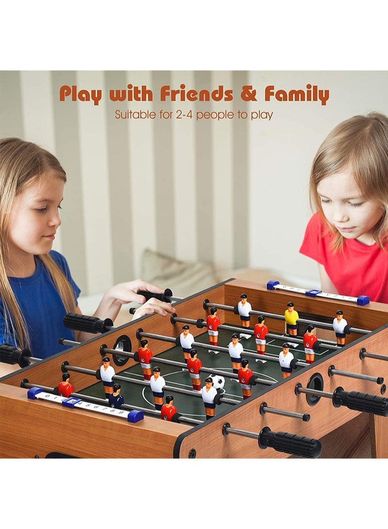 L&E Mini Foosball Table, Portable Football Game Set, Easily Assemble Wooden Soccer Game Table Top with Footballs, Indoor Table Soccer Set for Arcades, Game Room, Bars, Family Night - Image 5