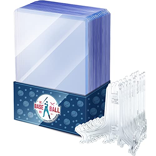 Tenare 20 Pack 3x4 Inch Acrylic Cardholders with 10 Display Stands Hard Protectors for Trading Baseball Sports Game Cards - Image 1