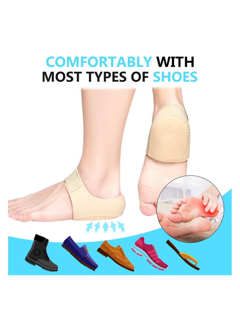 KHAJUL Heel Protectors, Heel Cups, Gel Heel Cushion Support for Plantar Fasciitis (Beige) - Image 4
