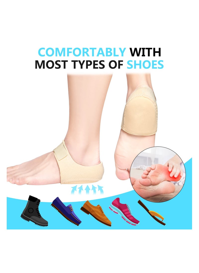 KHAJUL - Heel Protectors, Heel Cups, Gel Heel Cushion Support for Plantar Fasciitis (Beige) - Image 1