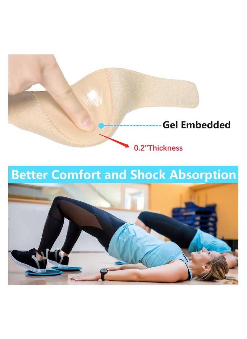 KHAJUL - Heel Protectors, Heel Cups, Gel Heel Cushion Support for Plantar Fasciitis (Beige) - Image 1
