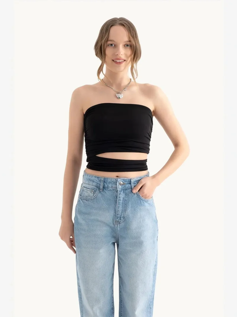 Strapless Cut Out Bandeau Top