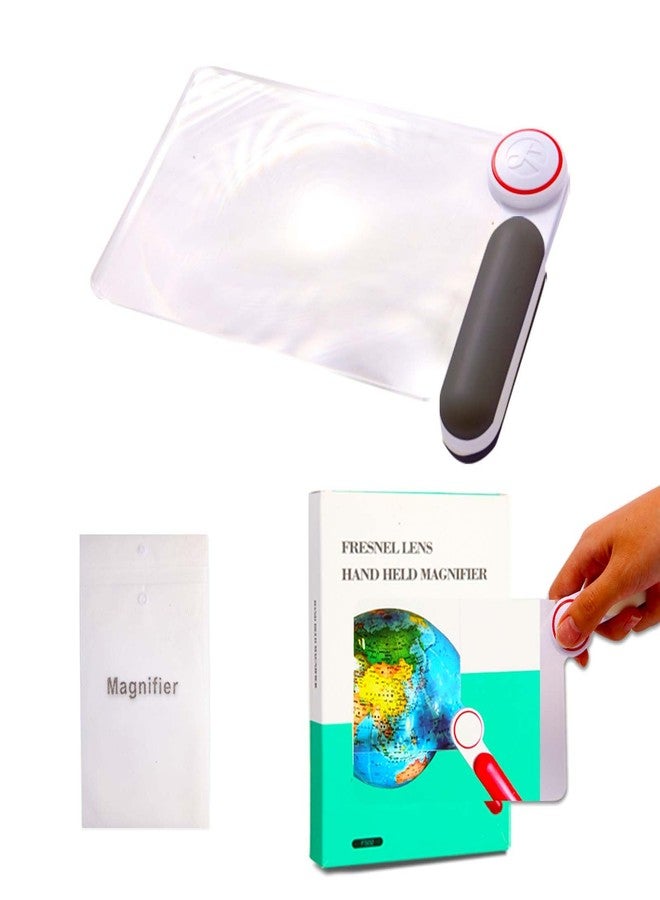 Six Seasons 5X Magnifying Sheet Full Page Magnifier for Reading, Portable Fresnel Lens Magnifier, Handheld Tool for Kids Seniors and Low Vision Persons (Gray) - Image 1
