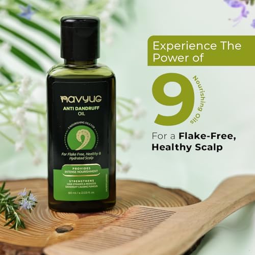 Navyug Anti-Dandruff Hair Oil for Men & Women 60ml| Ayurvedic Scalp Treatment Oil with Neem, Tea Tree & Natural Herbs | Fights Dandruff, Itchy Scalp & Hair Fall | Paraben-Free, Non-Sticky Formula (Pack of 2) - Image 2
