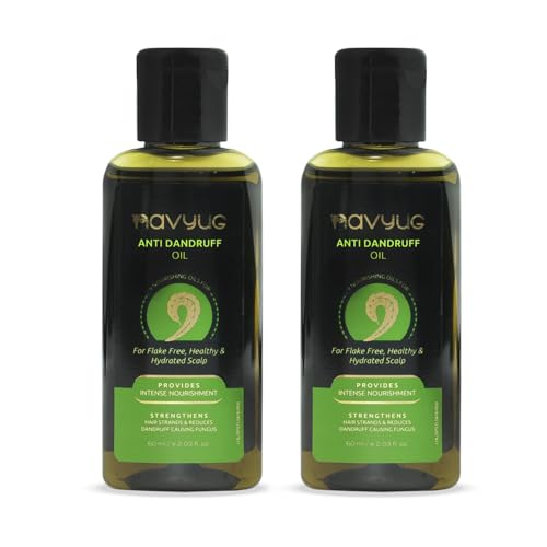 Navyug Anti-Dandruff Hair Oil for Men & Women 60ml| Ayurvedic Scalp Treatment Oil with Neem, Tea Tree & Natural Herbs | Fights Dandruff, Itchy Scalp & Hair Fall | Paraben-Free, Non-Sticky Formula (Pack of 2) - Image 1