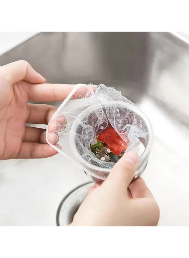 100pcs Sink Filter Bag, Disposable Sink Filter Screen, Effective Anti-clogging, Food Collection Sink Drain Screen Filter, White  - Image 1