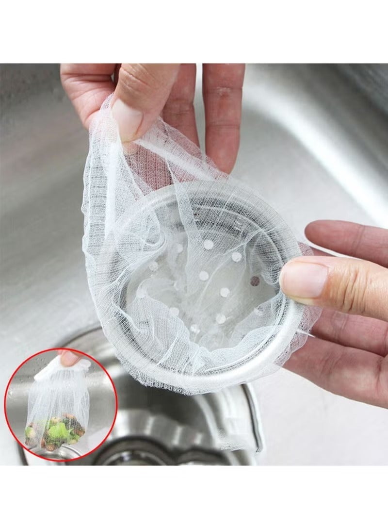 100pcs Sink Filter Bag, Disposable Sink Filter Screen, Effective Anti-clogging, Food Collection Sink Drain Screen Filter, White  - Image 3