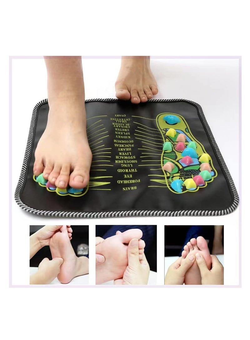 SYOSI Foot Massager Mat, Foot Massager Reflexology Walk Massage Mats Acupressure Foot Pad, Portable Massage Pad for Home Office Acupoint Mat for Blood Circulation Body Pain Relieve Relief, 13.8 Inch - Image 2
