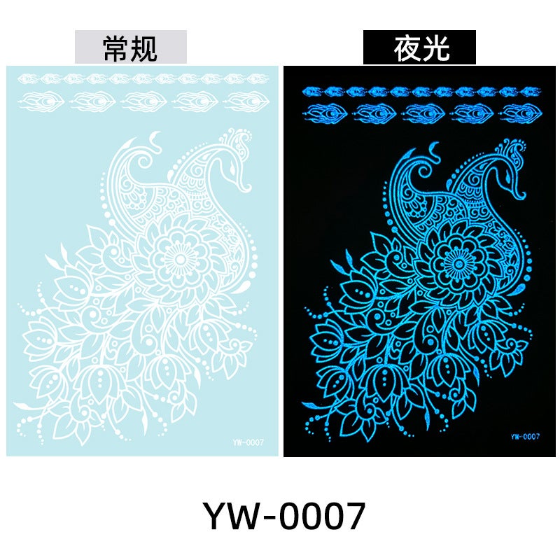 Luminous Tattoo Sticker India Hannah Lace Tattoo Hollow Hand Henna Tattoo - Image 1
