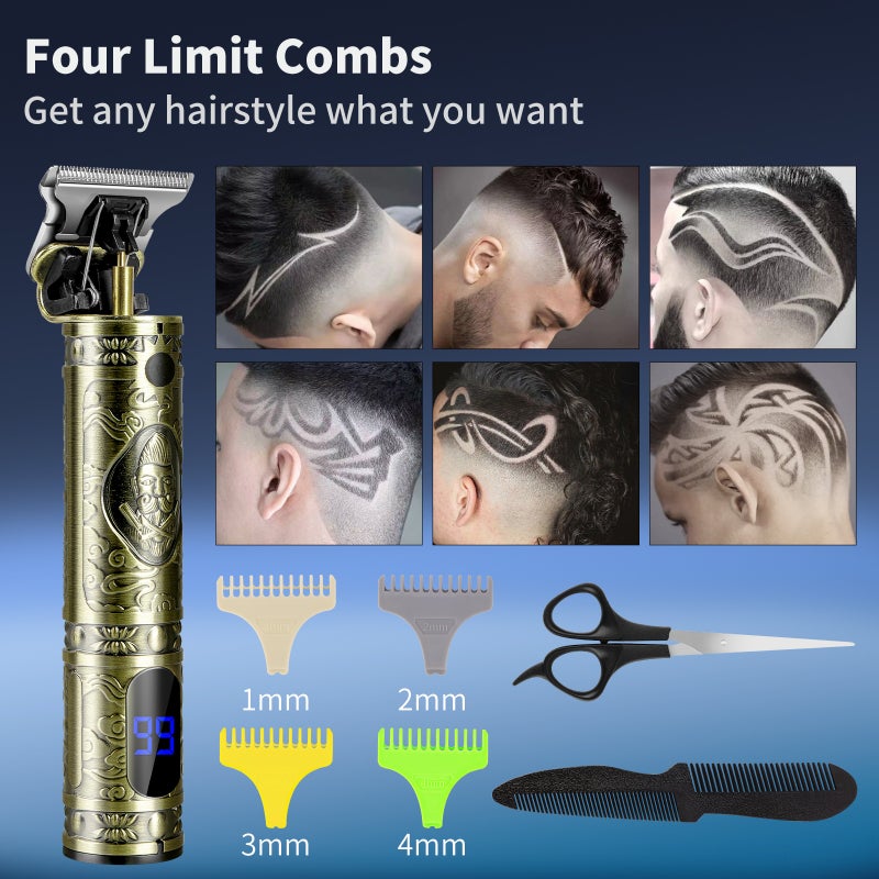 USB Rechargeable Hair Clippers Cordless Hair Trimmer Electric Haircut Kit with 4 Guide Combs for Beginners Salon Barbers Hair Trimming Styling & Grooming - Image 5