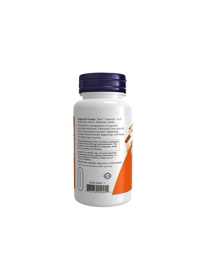 now - Supplements Pancreatin 10X 200 Mg With Naturally Occurring Protease (Protein Digesting) Amylase (Carbohydrate Digesting) And Lipase (Fat Digesting) Enzymes 100 Count (Pack Of 1) - Image 1